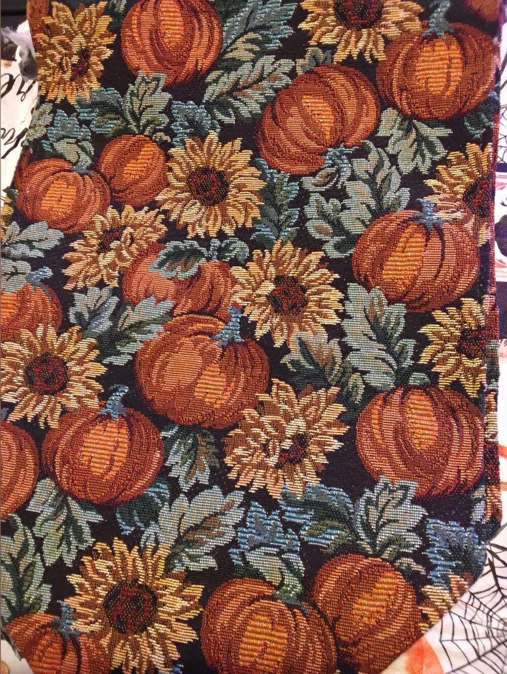 Fall Autumn Pumpkin Sunflower tapestry 70 inch Table Runner New